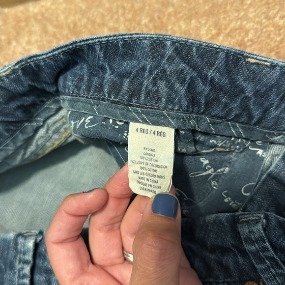 Y2K American eagle low rise flare leg Jean size 4 regular - Picture 6 of 10